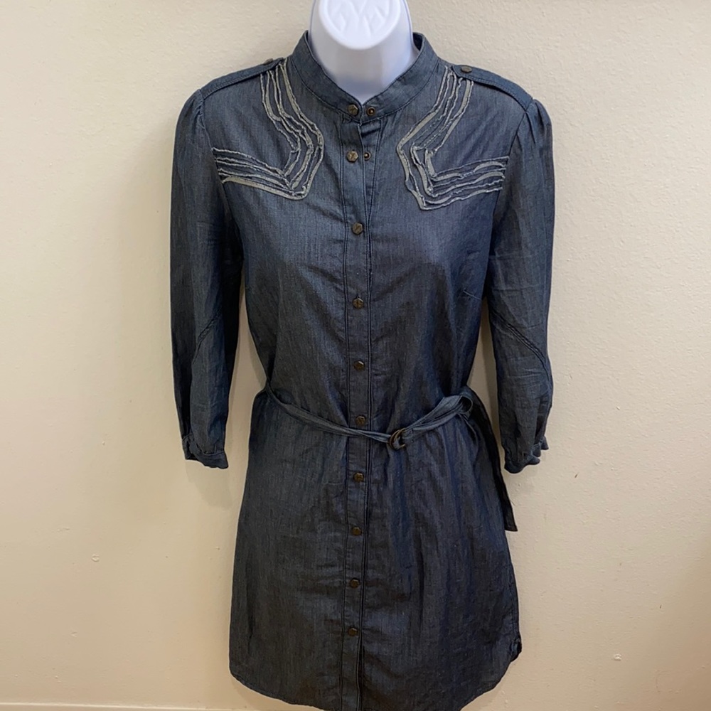 Diesel Blue Denim  Long Sleeve Dress M